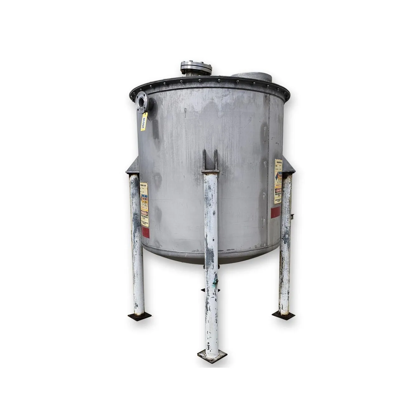 Used 60" Dia. Stainless Steel Vertical Liquid Holding Tank 630 Gallon