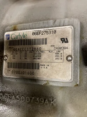 Carlyle/Carrier 06EF275310 Semi-Hermetic Refrigeration Compressor 208/230-460V