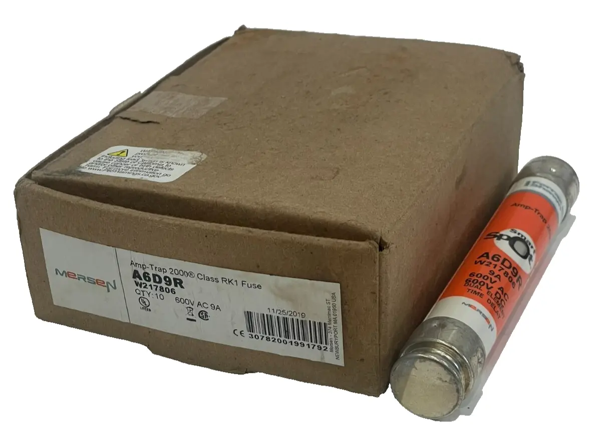 NEW MERSEN A6D9R CLASS RK1 FUSES 9AMP 600V LOT OF 10