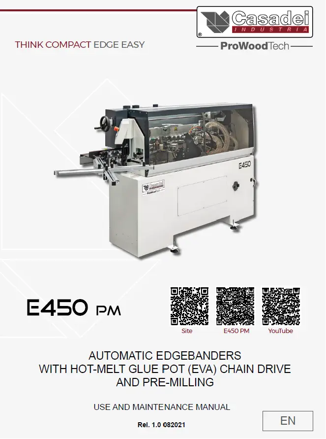 Casadei E450 PM Edgebander Operator's Manual (PDF Download)