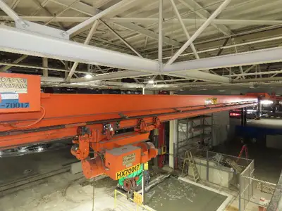 Cleveland Tramrail P&H 4 Ton Single Girder Underhung Bridge Crane 45' 10" Span