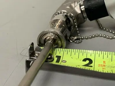 USED STATUS INSTRUMENTS 785195 TEMPERATURE SENSOR PROBE W/ 1" SANITARY FITTINGS