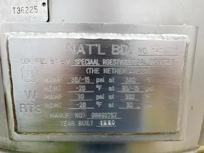 1990 B. V. SPECIAAL ROESIVRIUSTALL INDUSTRIE 5 Cubic Foot Mixer Powder Nauta | Perry Equipment (6)