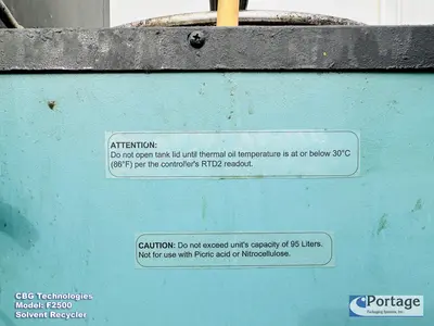 USED 2008 CBG TECHNOLOGIES F2500 SOLVENT RECYCLER