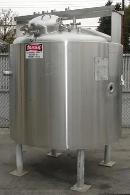 SPC5358  Kettle 400 gallon Groen hemispherical bottom kettle, scrape agitator, 100 psi jacket rating, 316 SS