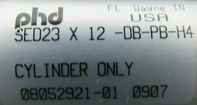 NEW PHD SED23X12-DB-PB SLIDE CYLINDER 08052921-01 SED23X12DBPBH4