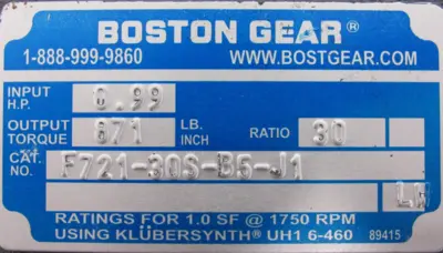 NEW BOSTON GEAR F721-30S-B5-J1 GEAR REDUCER 30:1 F72130SB5J1