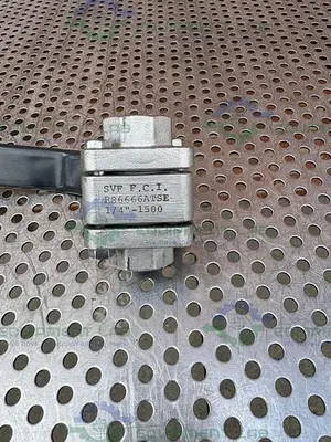 USED SVF -F. C. I. R86666ATSE BALL VALVE 1500 PSI W/ 1/4" THREADED FITTING