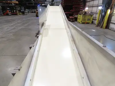 36"x 20' Stainless Portable Incline Conveyor 30"Belt 480V 3PH 100FPM Side Load