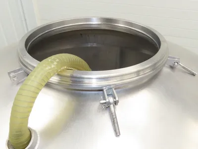 Mobile Stainless Steel Mixing Vessel 136 Gallon Tank Food Grade Sanitary Drain
