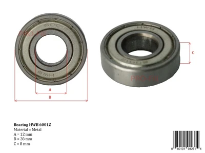 New | in-Stock PRO-FILL INC BEARING HBRZC 6201RS Conveyor Parts | ProFill Inc #948276