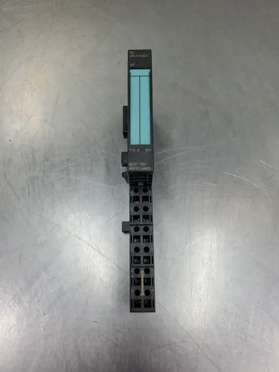 Used Siemens Simatic S7 6ES7138-4DF01-0AB0 TX/RX Module w/TM-E15C26-A1 Base PLC Processors | Palmetto Automation #1156121