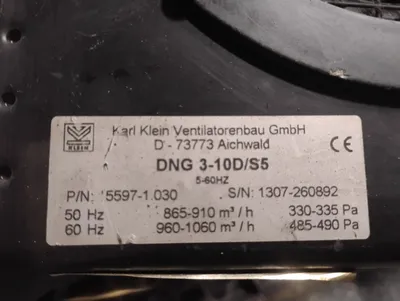 KARL KLEIN VENTILATORENBAU DNG 3-10D/S5 BLOWER FAN | ESS Industrial Equipment Sales (6)
