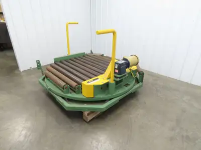 48" Pallet Rotator Transfer Conveyor 360° Swivel Turntable 3.5" Powered Roller