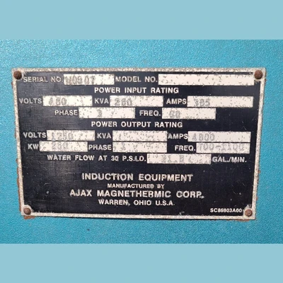 Used AJAX MAGNETHERMIC MFB-1000 Metal Melting Furnaces British Columbia CA | Savona Equipment LTD #1507625