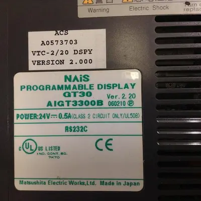 Used MATSUSHITA ELECTRIC GT30 Interface Monitors Michigan US | Ideal Machinery #1260260