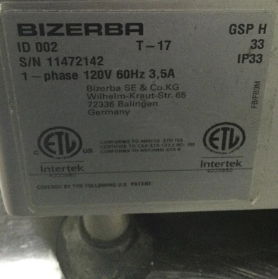 167-0175 Bizerba GSPH Manual Deli Slicer 2011-2019