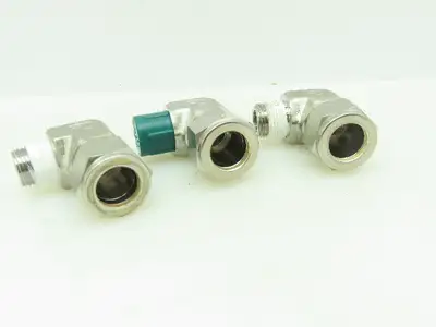 Parker Stainless 90° Male Elbow Compression Fitting  5/8" Tube 3/8" NPT Lot of 3