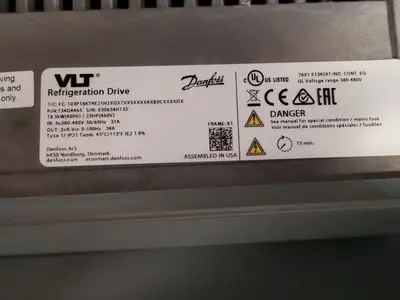 Used Danfoss Danfoss VLT Refrigeration Drive 134G4465 Variable Speed Drives US | Infinity wholesale & Supply LLC #1305847