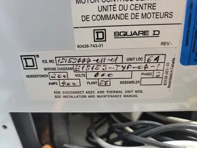 USED SQUARE D MODEL 6