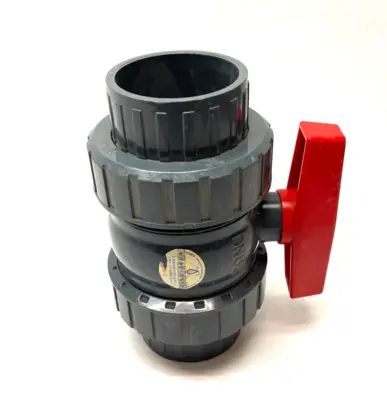 USED SHYOULI PVC DN65 DOUBLE UNION BALL VALVE 3"