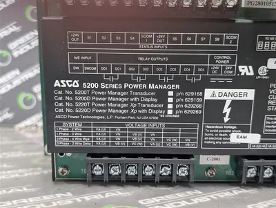 ASCO 5200D Power Manager With Display Series 5200 629169 Used