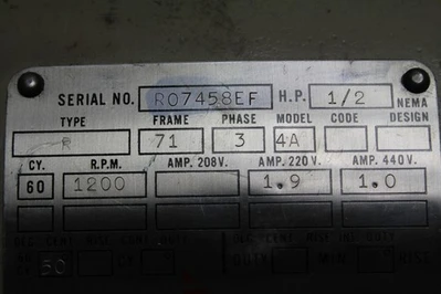 Used The Lima Electric Motor Type R A.C. Motors California US | Davliegogo LLC #1707181