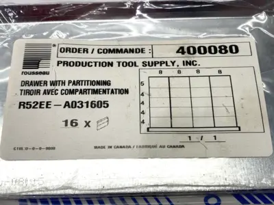 USED ROUSSEAU DRAWER PARTITIONING PACK OF 16
