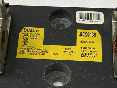 J60200-1CR | Cooper Bussmann  JM Modular Fuse Holder Block 1-Pole 200A 600V - Used