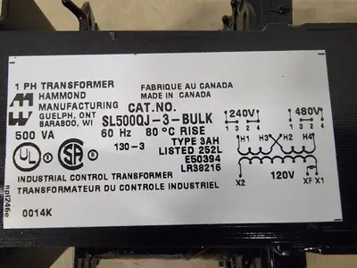 Used HAMMOND MANUFACTURING SL500QJ-3-BULK Transformers British Columbia CA | Lenmark #367105