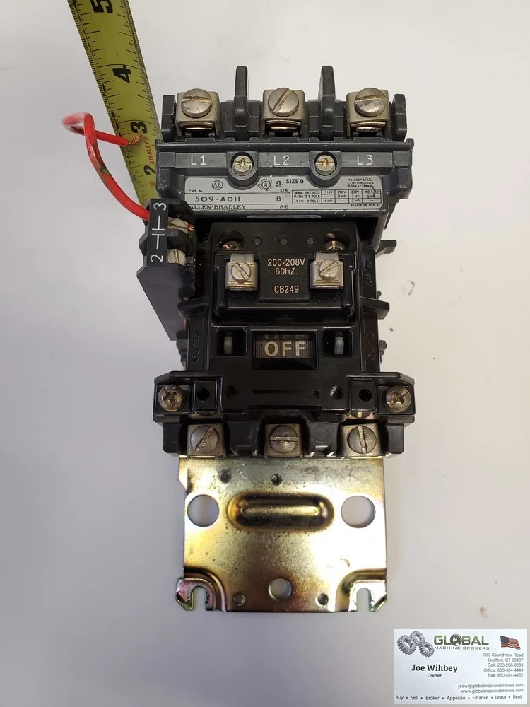 Allen-Bradley 509-AoH Starter Controller, Size 0, 115V, 200V, 230V, 460-575V, 18 Amp max
