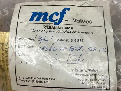 Used MCF SRS66TFL Pump & Valve Parts Ohio US | Surplus Asset Holdings #1246204