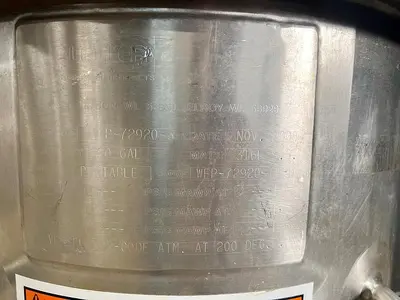 Used 20 Gallon Tank, 316l Stainless Steel