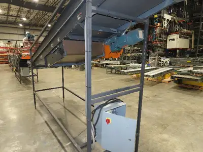 Alvey 28"x 17' Slider Bed 24" Belt Incline Conveyor Variable Speed Drive 460V