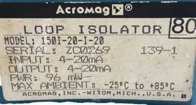 USED ACROMAG 150I-20-I-20 LOOP ISOLATOR 150I20I20