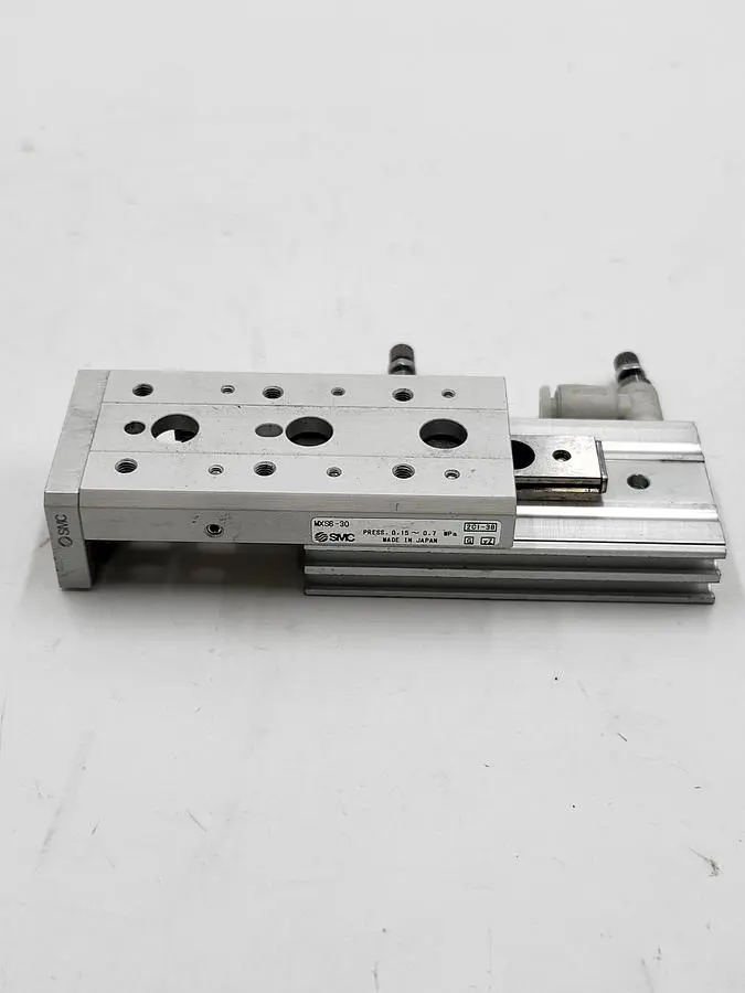 Used SMC SMC MXS6-30 CYL, SLIDE TABLE, DUAL ROD, MXS/MXJ GUIDED CYLINDER Pneumatic Cylinders | ND Industrial Surplus #1216657