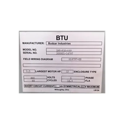USED BUDZAR INDUSTRIES INC 1WT-930-DSP