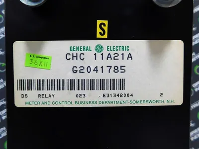 General Electric 12CHC11A21A Fault Detector Relay 125VDC 5A 60Hz Used