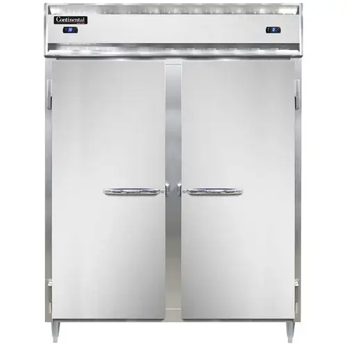 Continental D2RFESN 57" Designer Line Two Section Commercial Combo Refrigerator Freezer - Solid Doors, Dual Temp, 115v