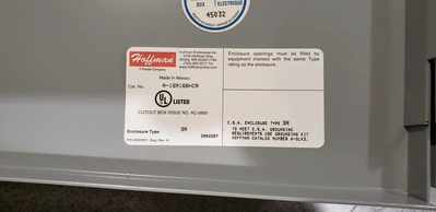Hoffman A-16R166HCR NEMA Type 3 Enclosure