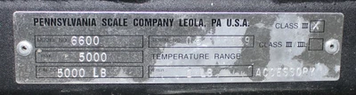 USED PENNSYLVANIA SCALE COMPANY 6600