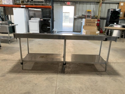 Used SAUBER SELECT PA7396 STAINLESS STEEL COMMERCIAL WORK TABLE 96” Food Prep Tables Michigan US | Miedema Asset Management Group #1580133