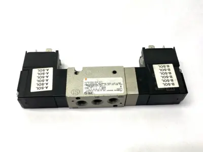 Used SMC Double Solenoid Valve 5-Port 24VDC Solenoid Valves Michigan US | Maverick Industrial Sales #1395082
