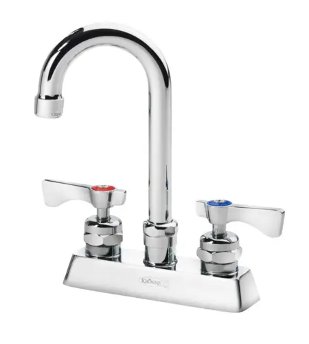 Krowne 15-325L Deck Mount Faucet - 3 1/2" Gooseneck Spout, 4" Centers
