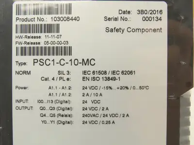 Schmersal PSC-C-10-MC Programmable Modular Safety Controller 24 VDC 14 Inputs