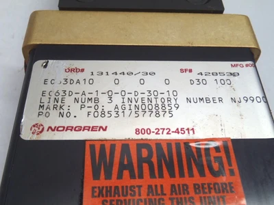 Used Norgren EC63D-A-1-0-0-D-30-10 Pneumatic Cylinders Michigan US | Maverick Industrial Sales #1401639