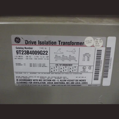 G.E. 118 kVA Transformer