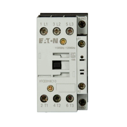Eaton XTCE018C10B IEC Contactor, 18A, 220 Vac 50 Hz, 240 Vac 60 Hz, 1NO, 18A [New]