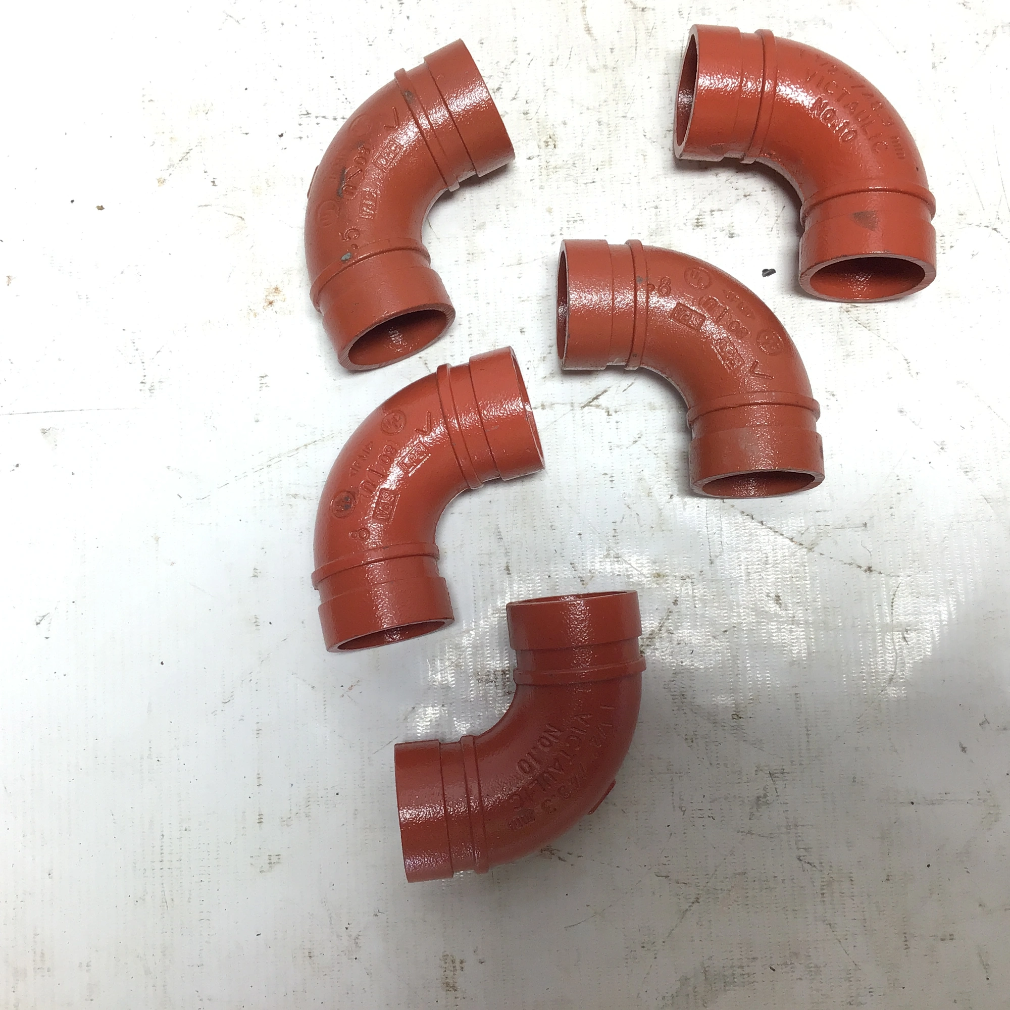 1-1/2″ Victaulic Firelock 90 Degree Elbow Style 10 Grooved Painted Ductile Iron