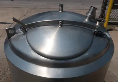 SPC9045  Tank 125 gallon vertical tank, Stainless Steel, 75 MAWP @350 F, -20 @ 75 PSIG jacket, dish